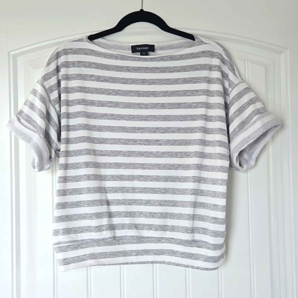 Karen Kane Striped Short Sleeve sweatshirt S